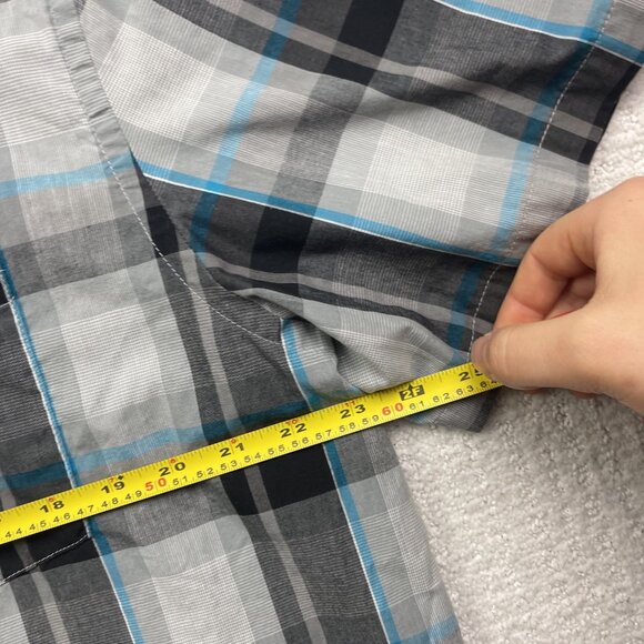 Y2K Hurley Shirt Mens XXL Light Grey / Blue Button Up Skater Surfer Beach Casual - Picture 8 of 15